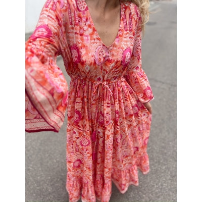 Maria Dress-orange ikat