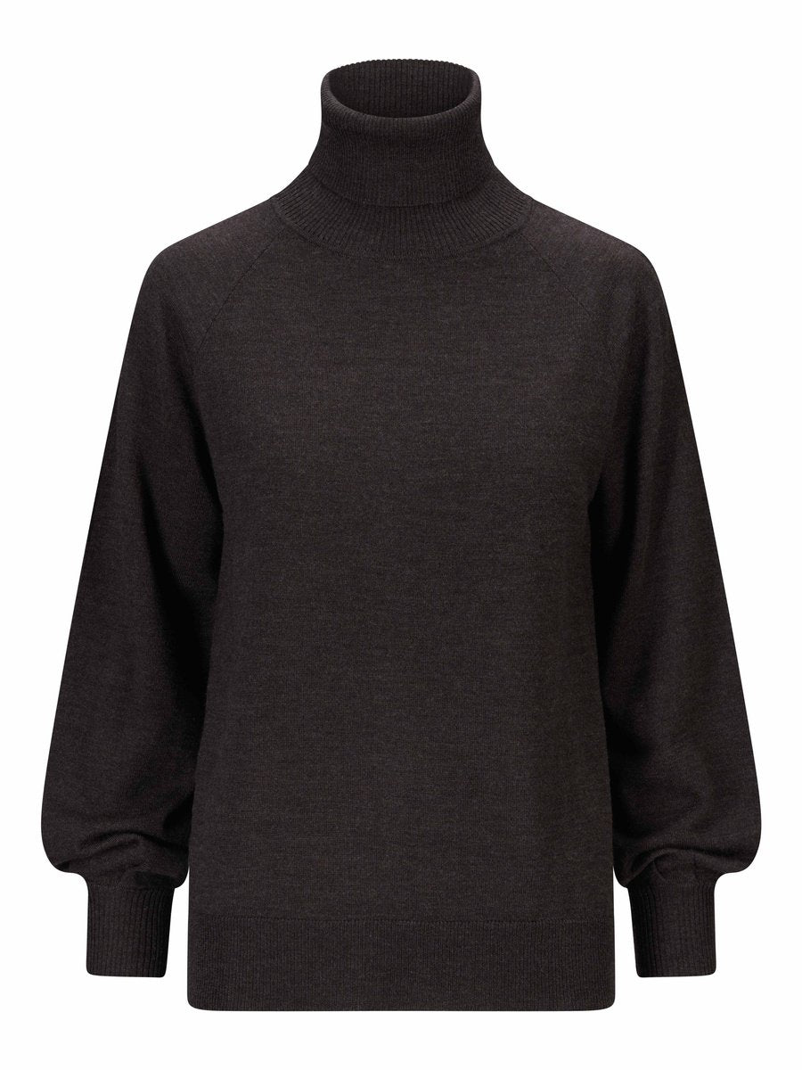 Minken merino sweater-dark brown