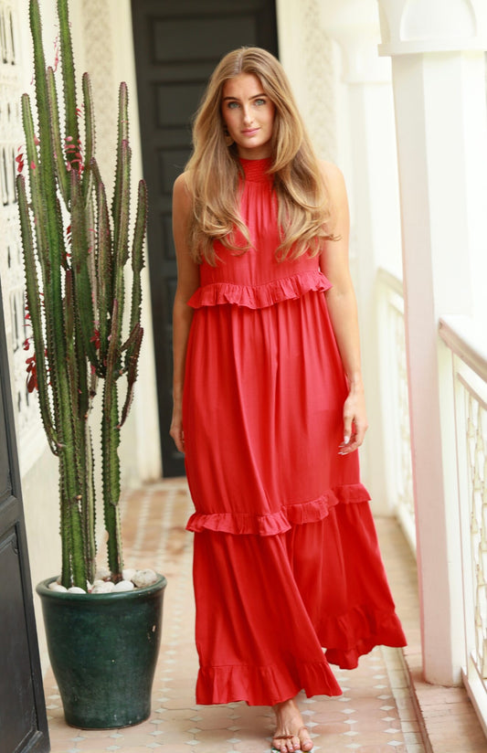 Bianca Long dress - summer red