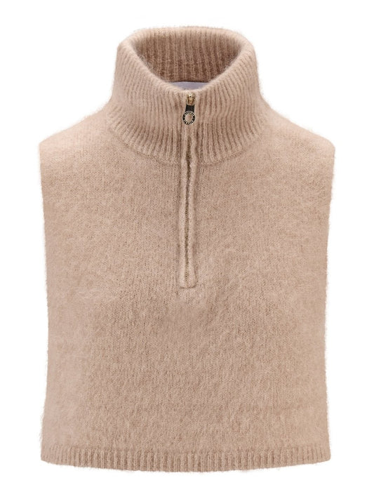 Belinda chunky high neck-hazel beige