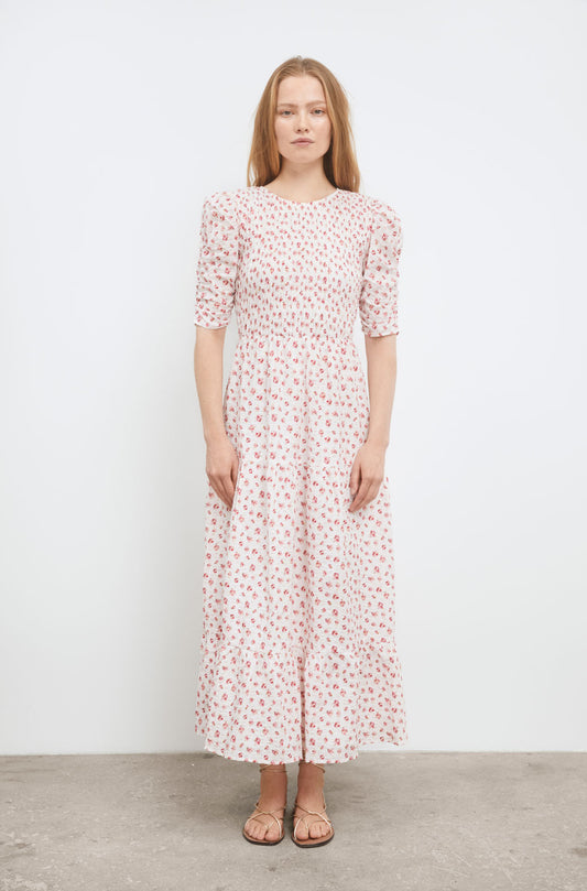 Dovie Crepe dress -white berry print