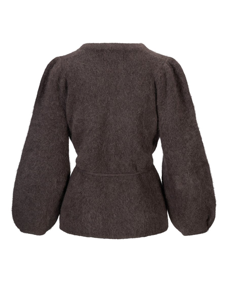 Fredrikke Chunky cardigan-dark brown