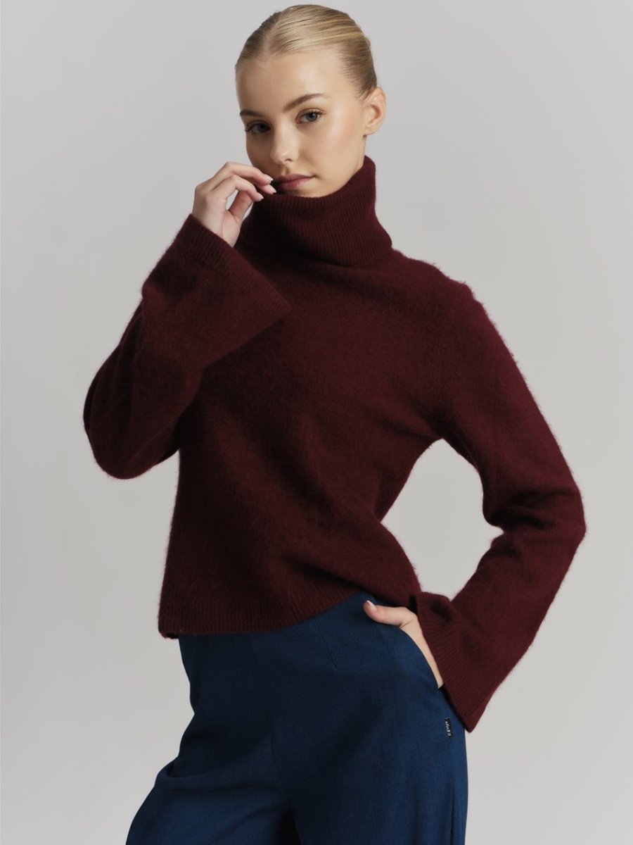 Poneh Brushed Sweater burgunder