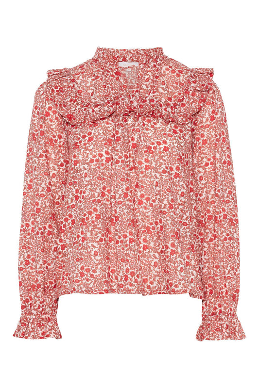 Malina Blouse-red print