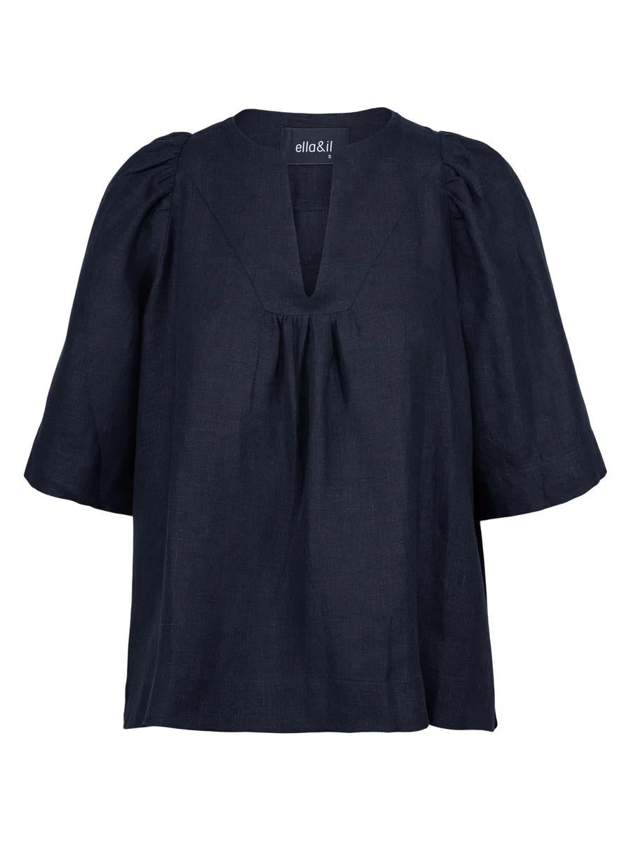 Ellie linen top - navy