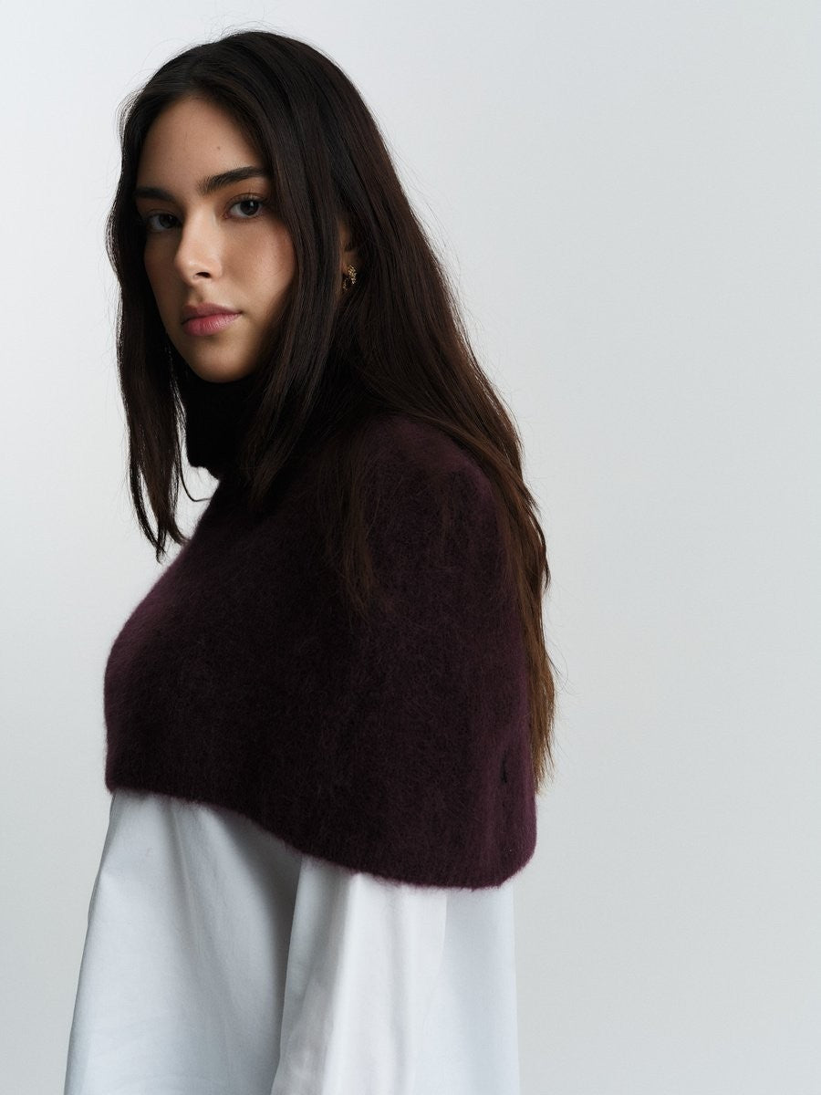 Sylvia chunky neck-burgunder