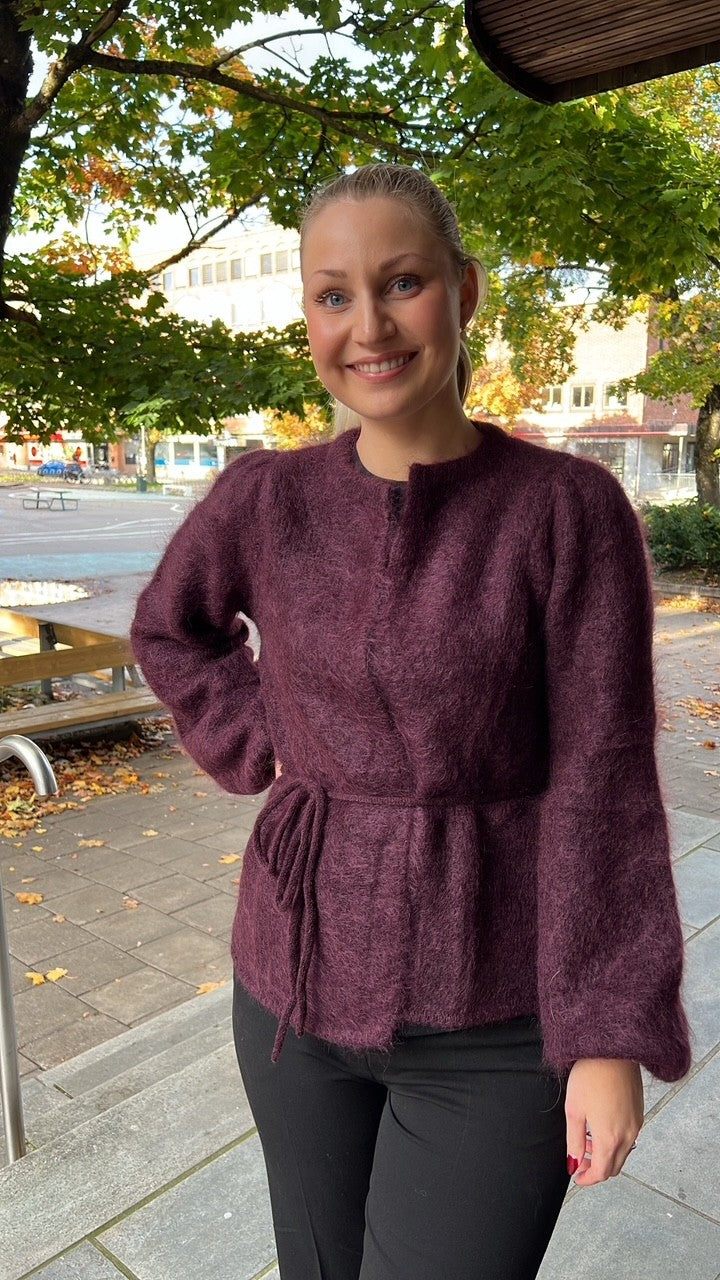 Fredrikke Chunky cardigan-burgunder