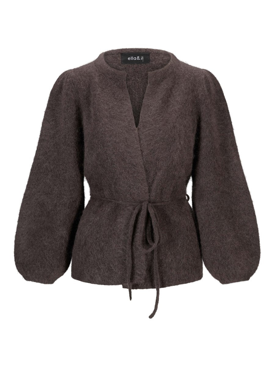 Fredrikke Chunky cardigan-dark brown