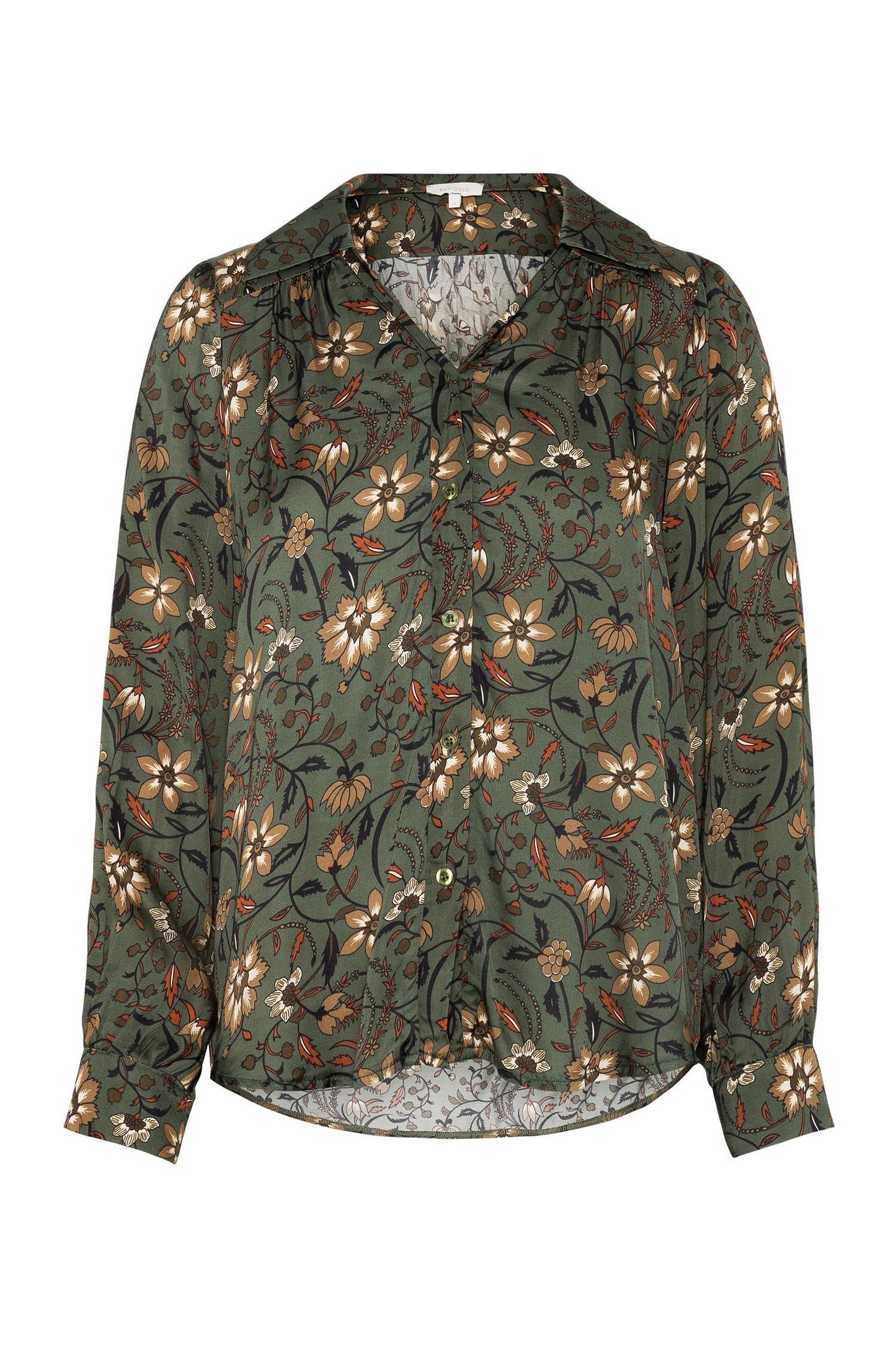 Blouse print-green midi