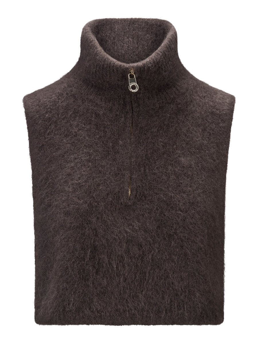Belinda chunky high neck-dark brown