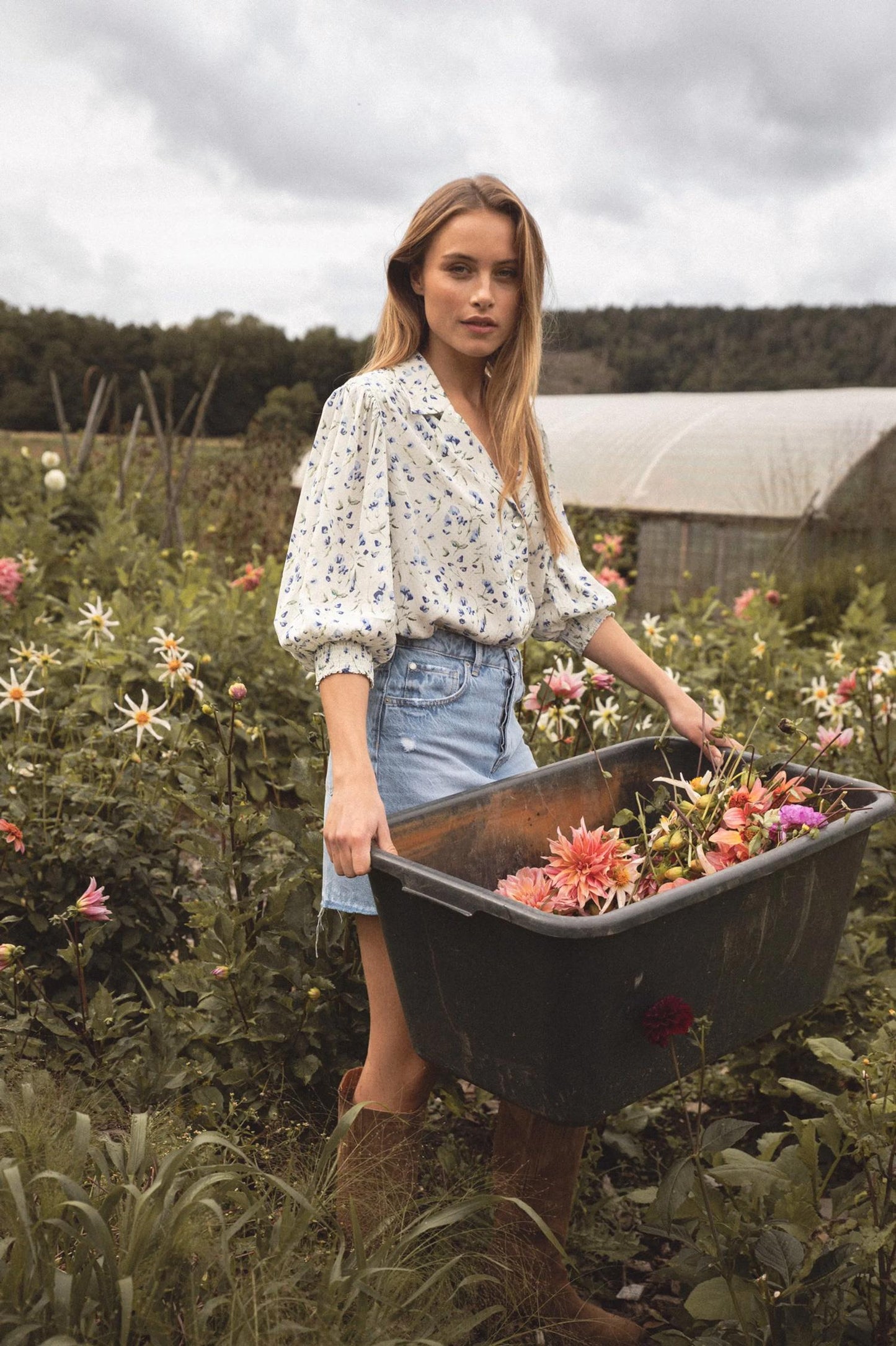Caria Blouse - blue branch