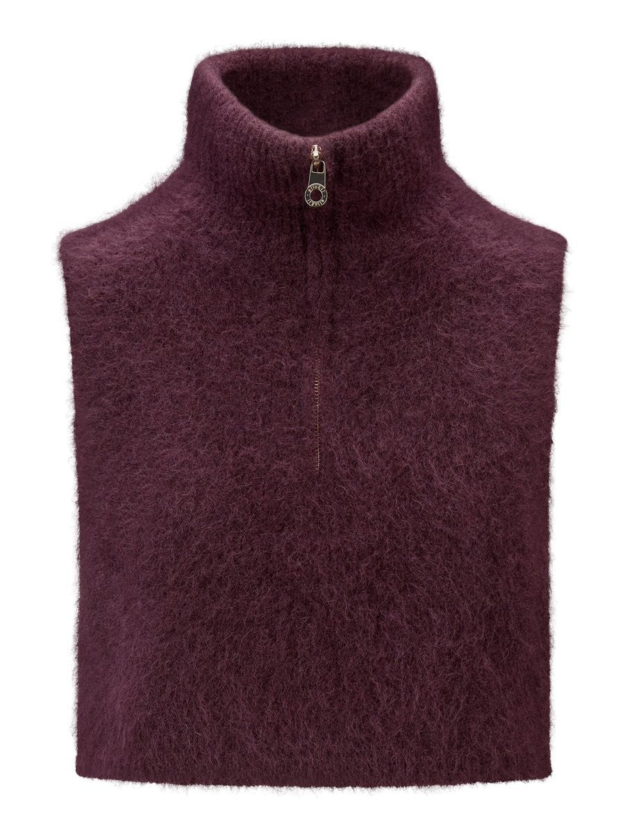 Belinda chunky high neck-burgunder