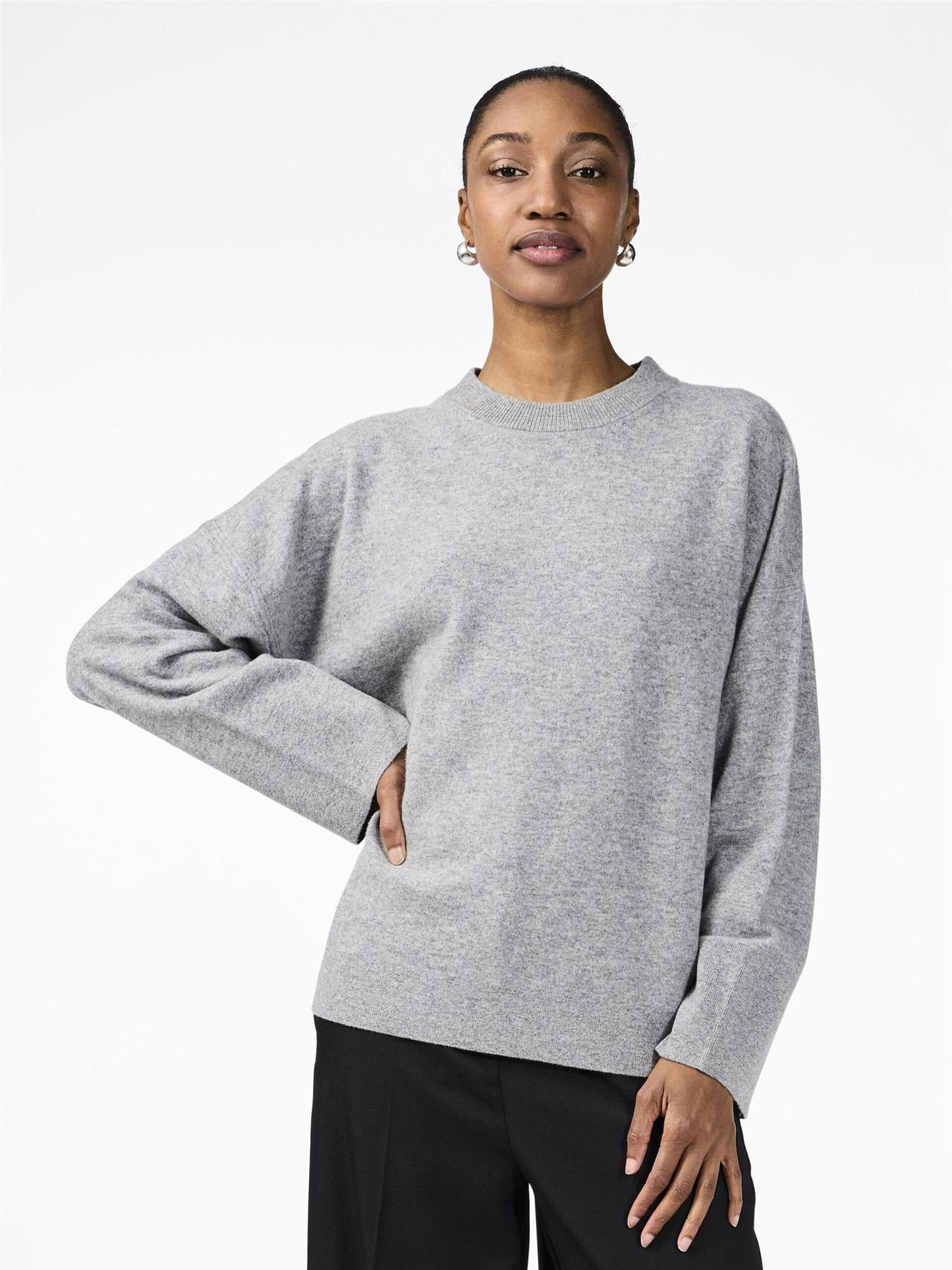 YasEmilie o'neck pullover - light grey