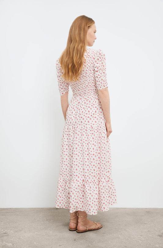 Dovie Crepe dress -white berry print