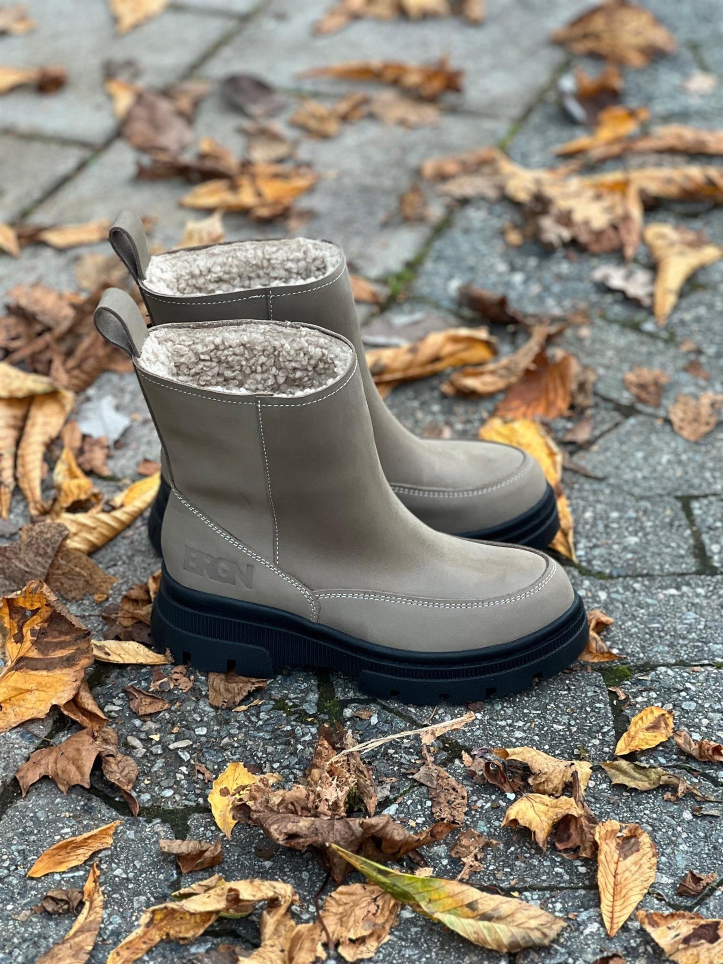 Pile Slip-In Boots-Camel