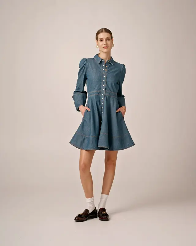 Denim mini dress
