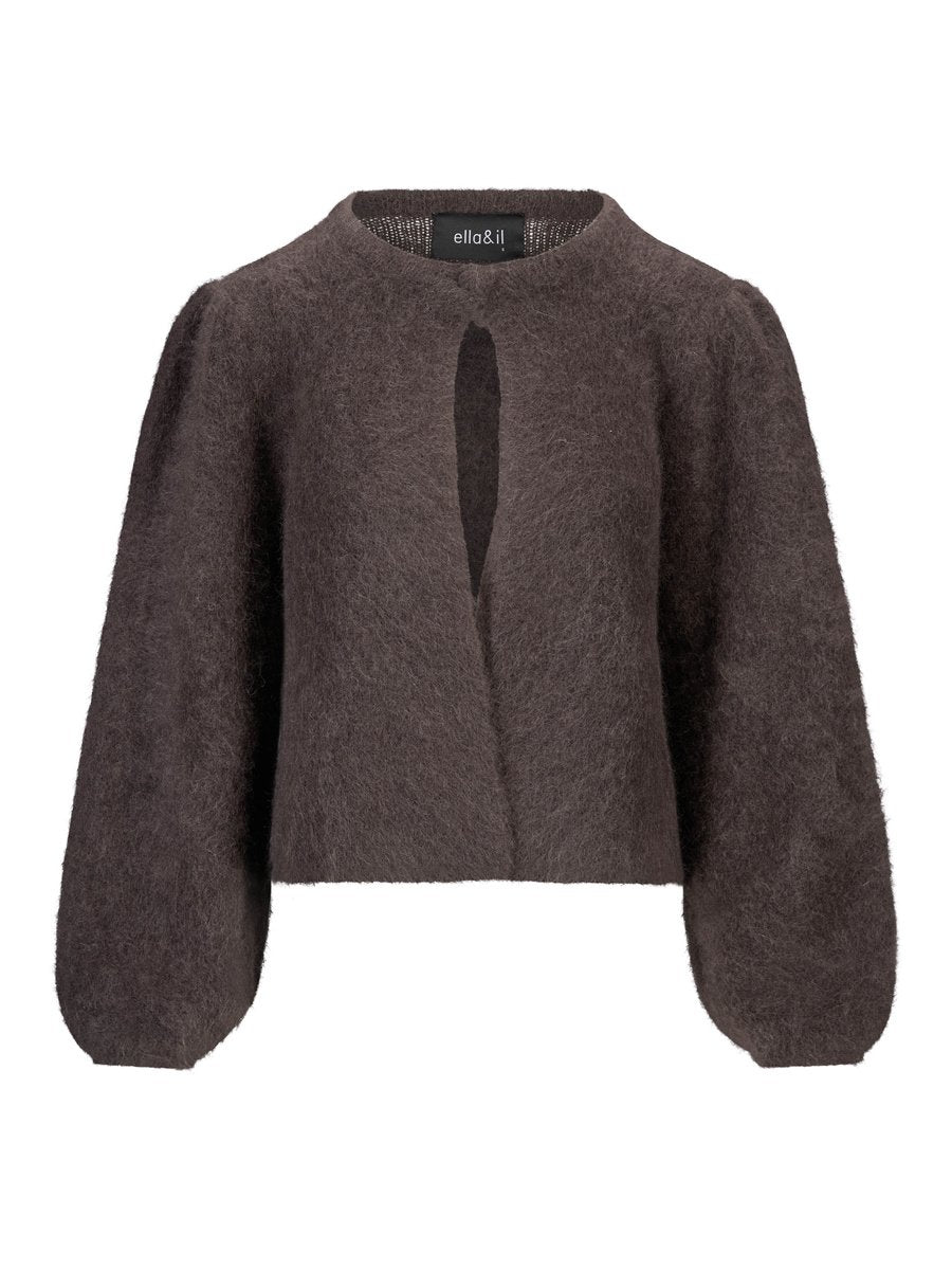 Amelia chunky cardigan-dark brown