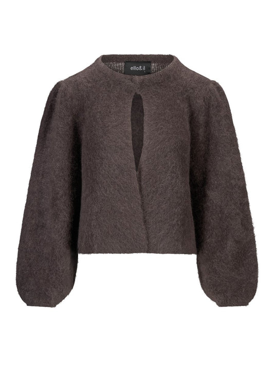 Amelia chunky cardigan-dark brown
