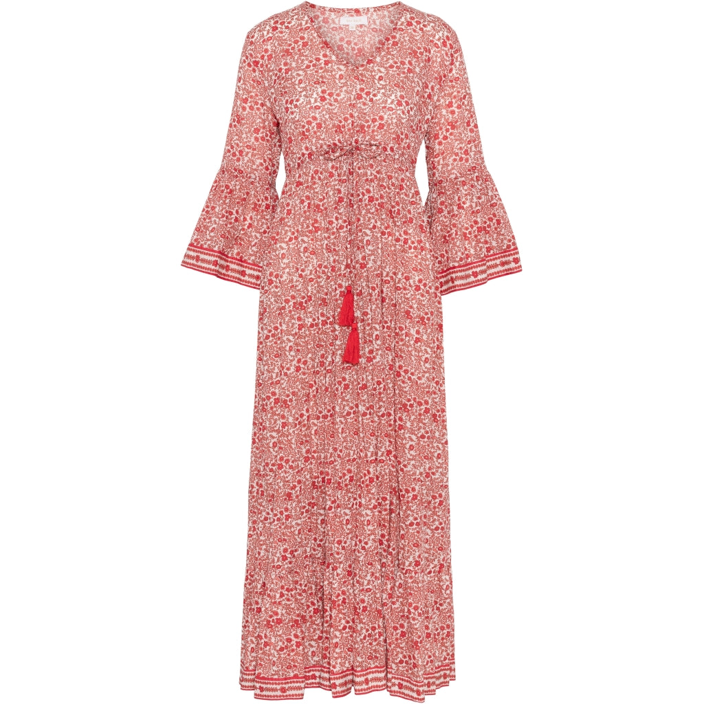 Maria Long Dress-red print
