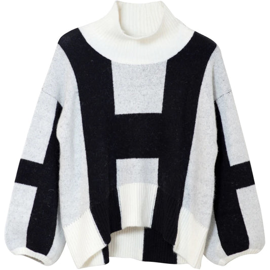 Isa Sweater-white/black