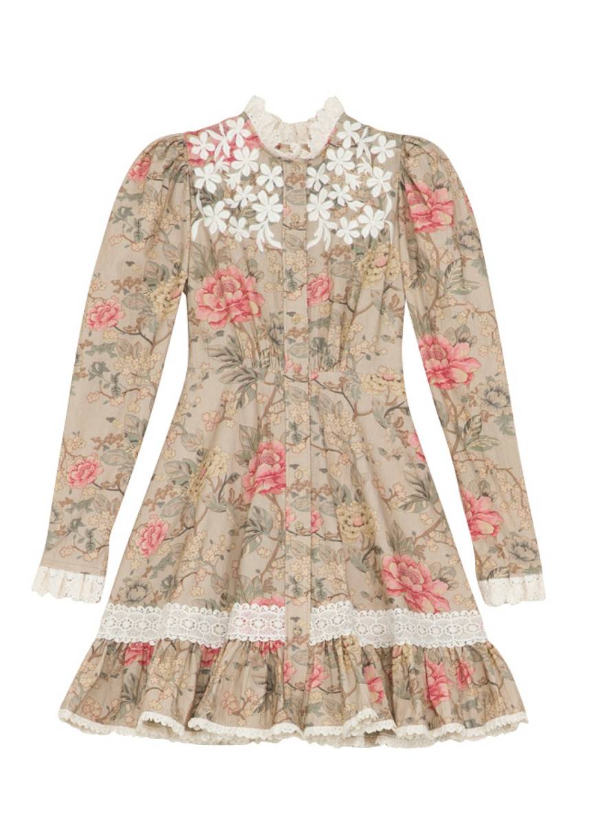 Winter cotton button down-faded flowers
