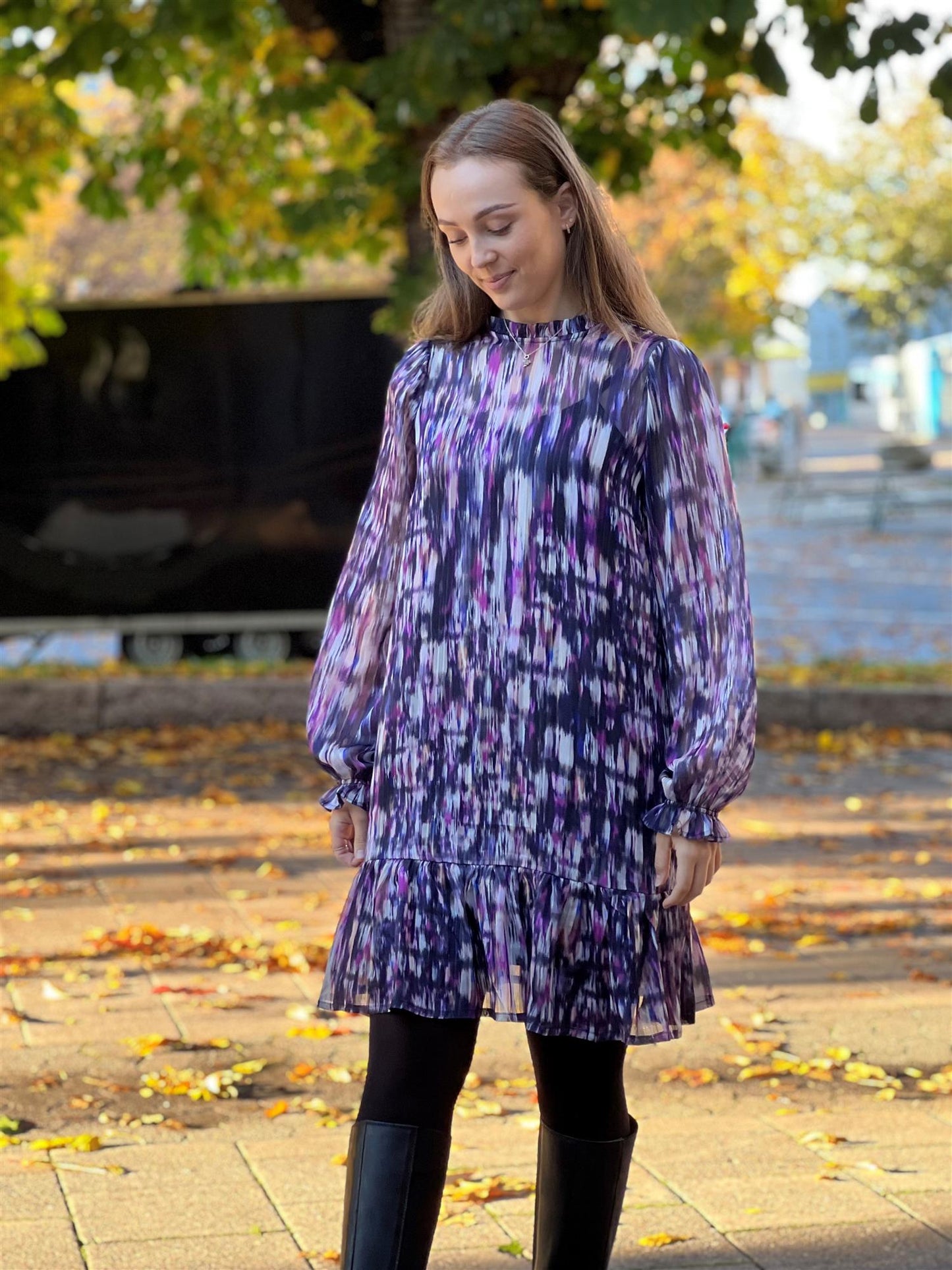 PZSariah Dress-purple printed