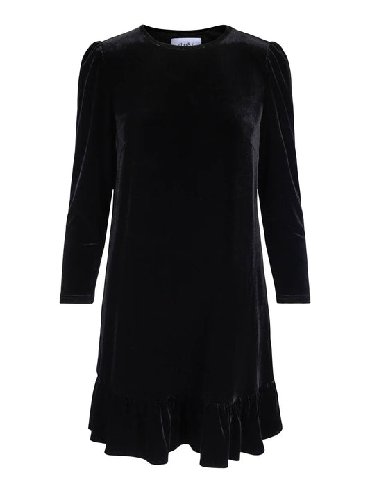 Emilie velour dress-black