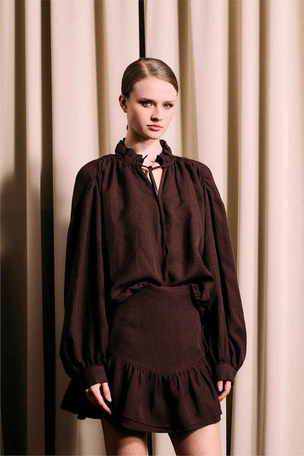 Brooke blouse-cocoa brown
