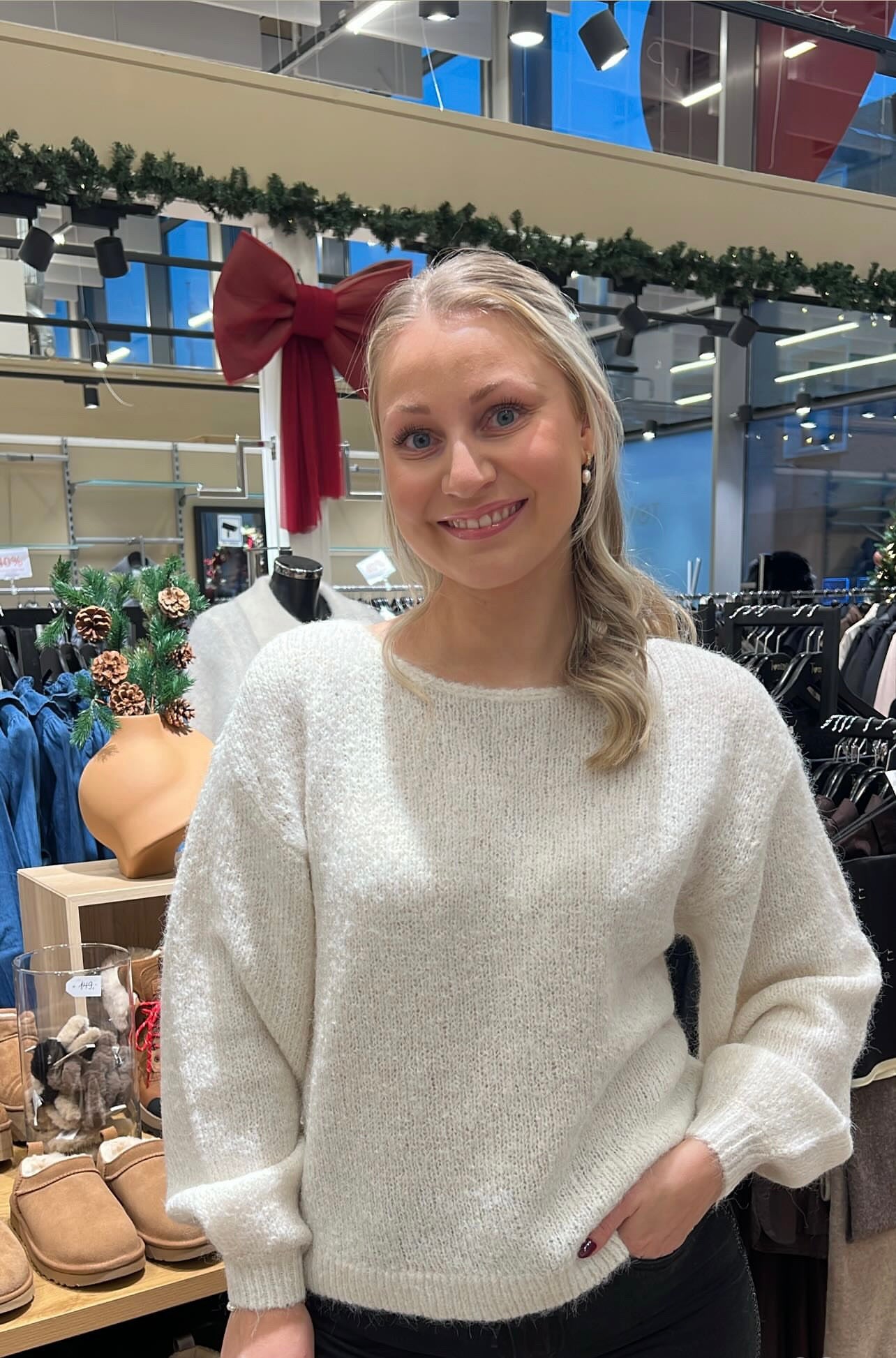 ViMarley L/S Knit Pullover-offwhite