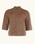 Hairy Knit Turtleneck-brown