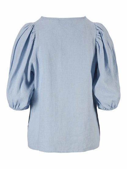 Anna linen top-kentucky blue