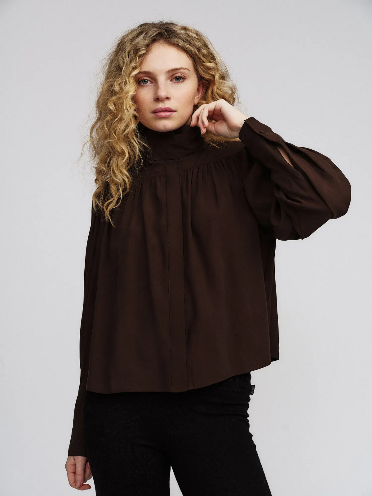 Tanya Blouse-dark brown