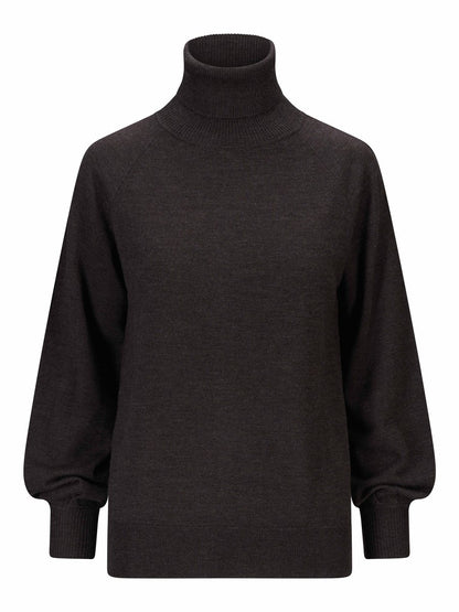 Minken merino sweater-dark brown