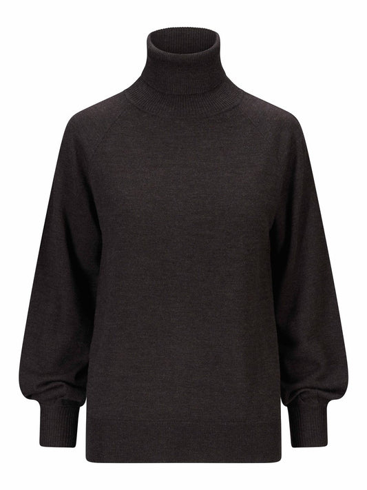 Minken merino sweater-dark brown