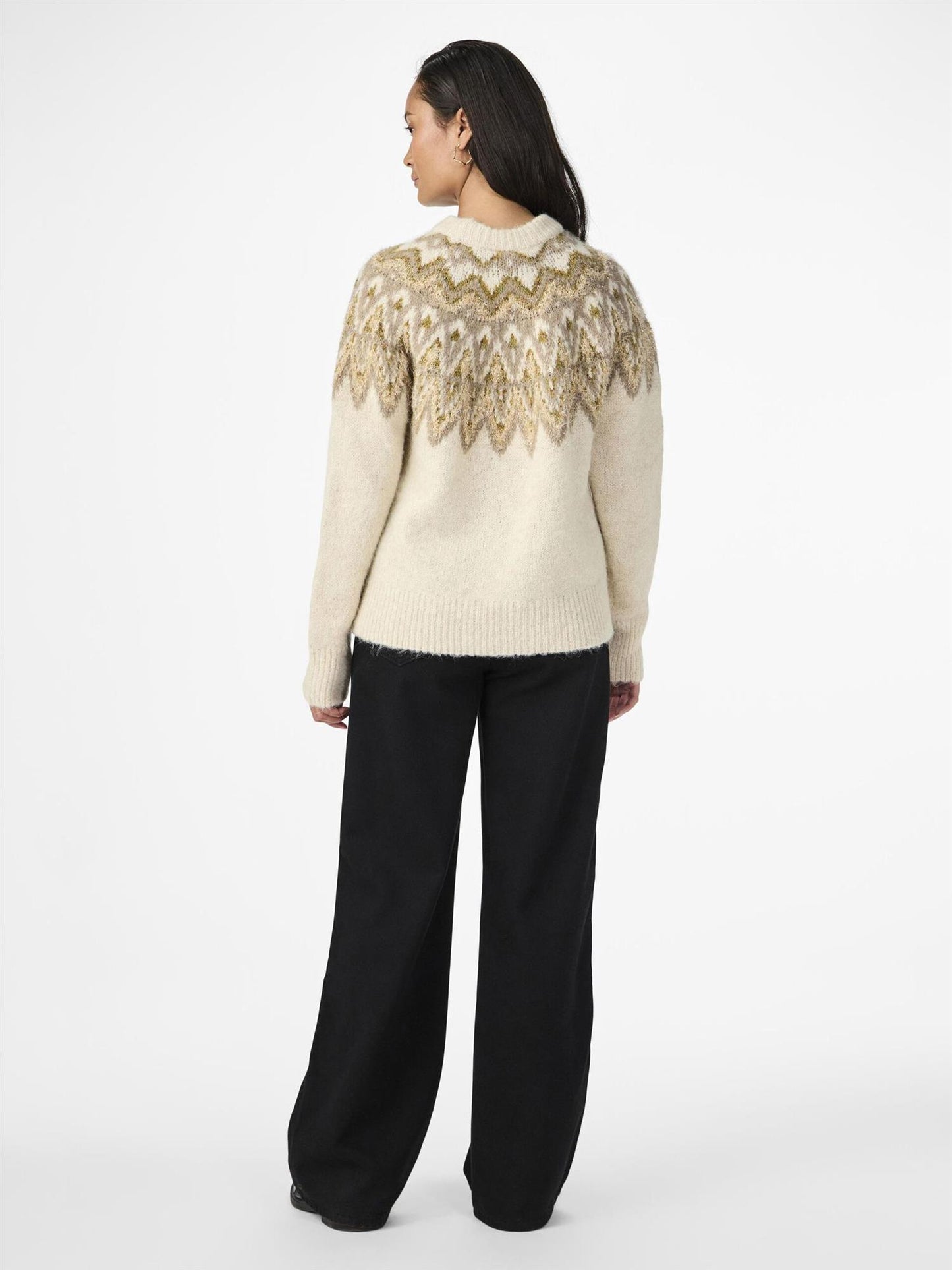 YASela Ls Knit Pullover-oat milk