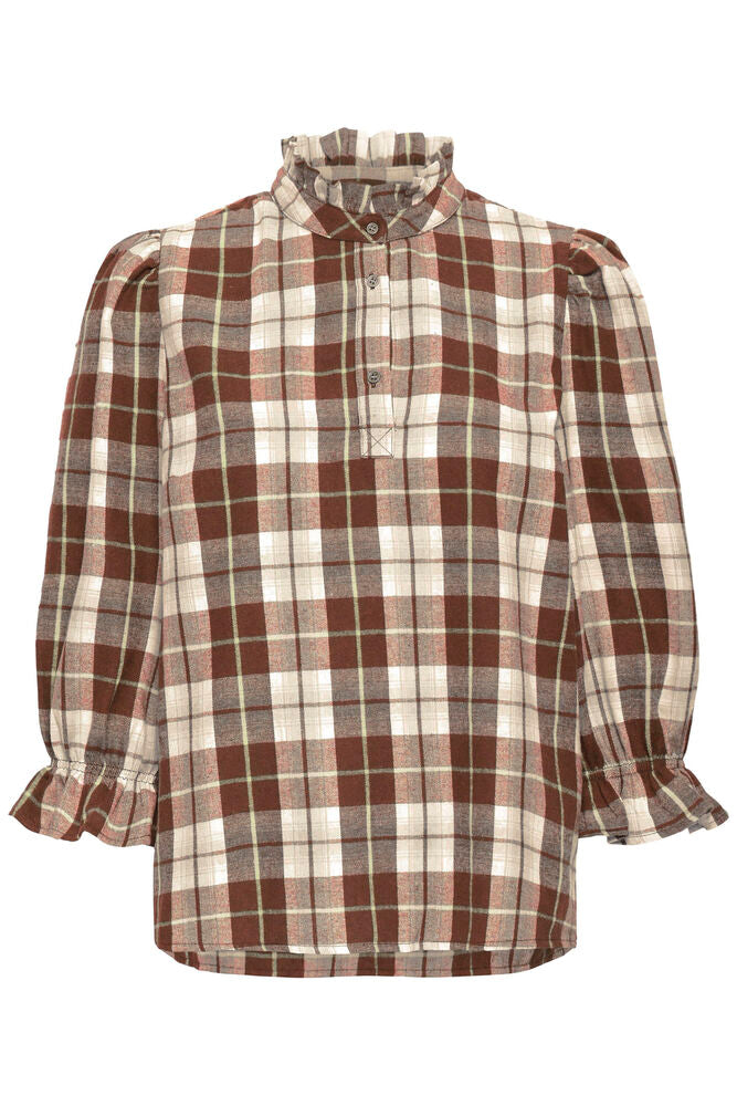 PZDeva Blouse-brown check