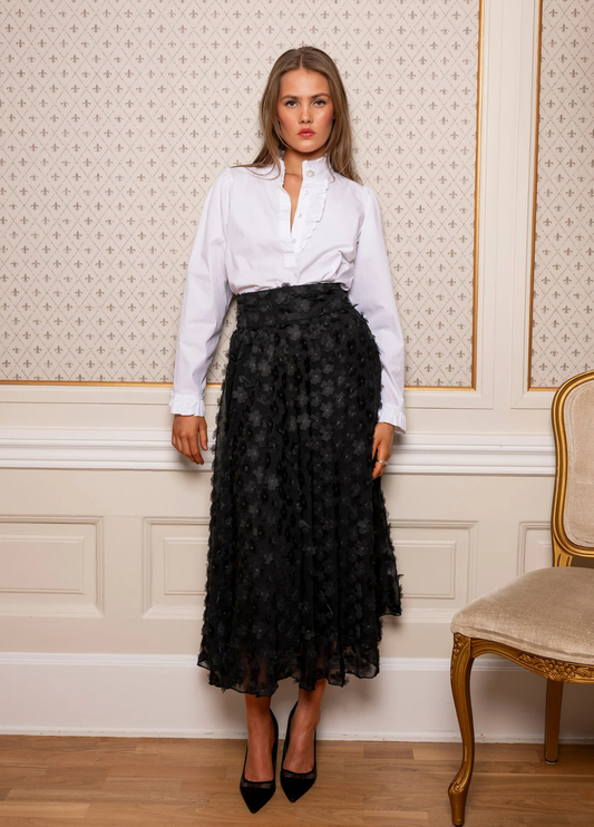 Astrid Skirt Black Applique -black
