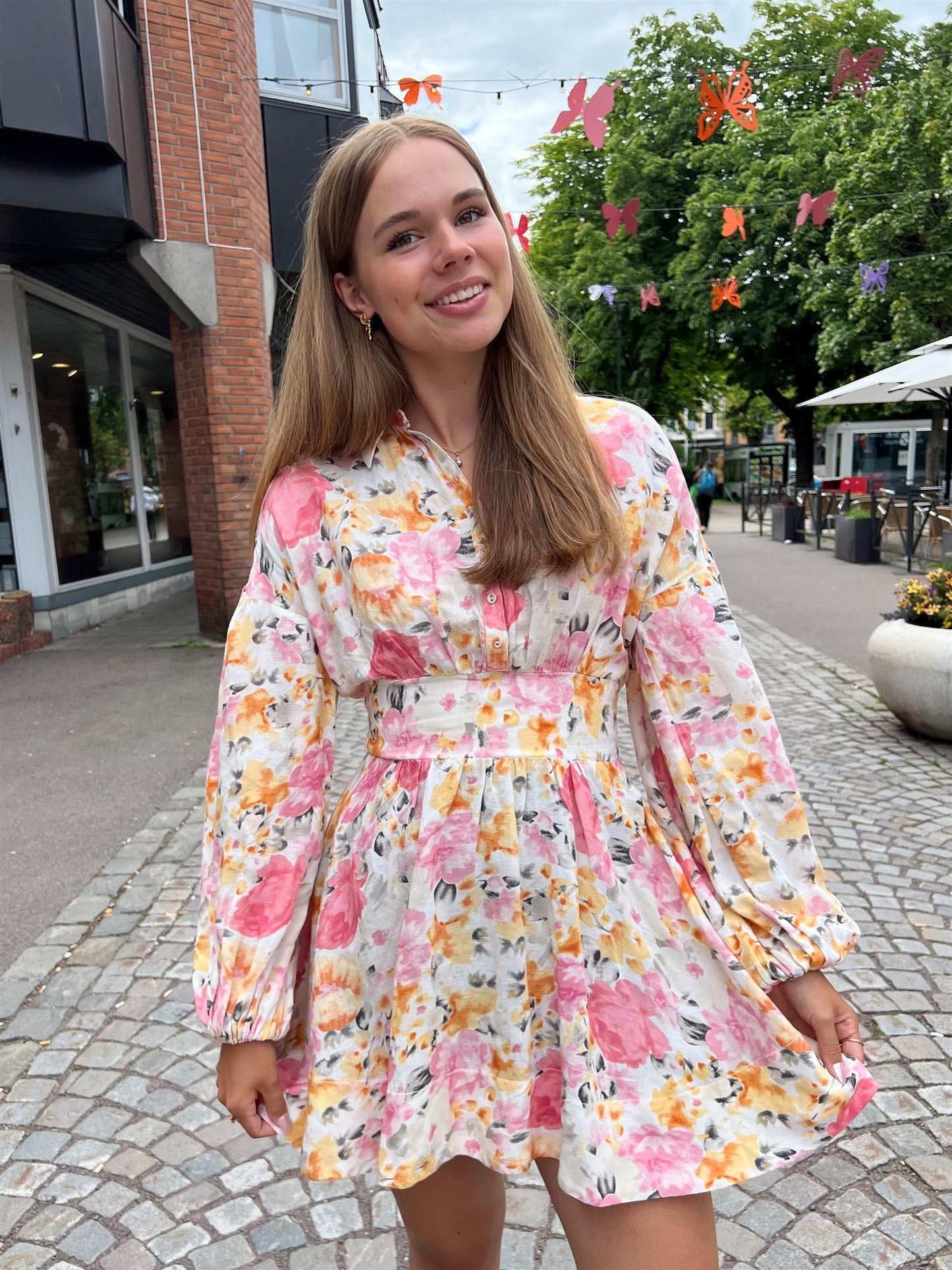 Linen Mini Dress -vintage corals