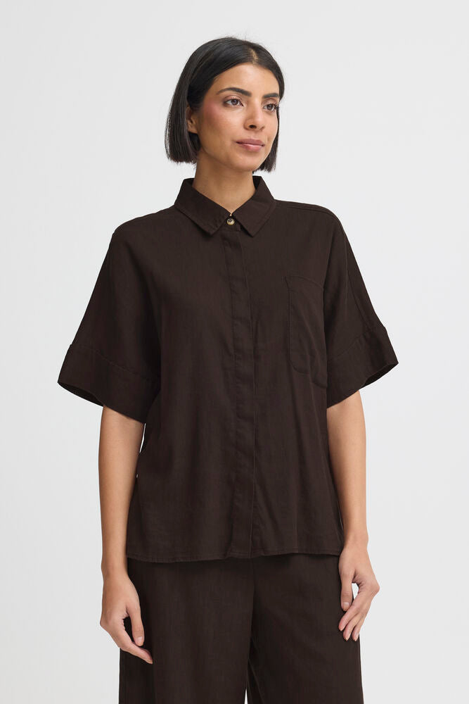 PZLuca Boxy shirt-espresso