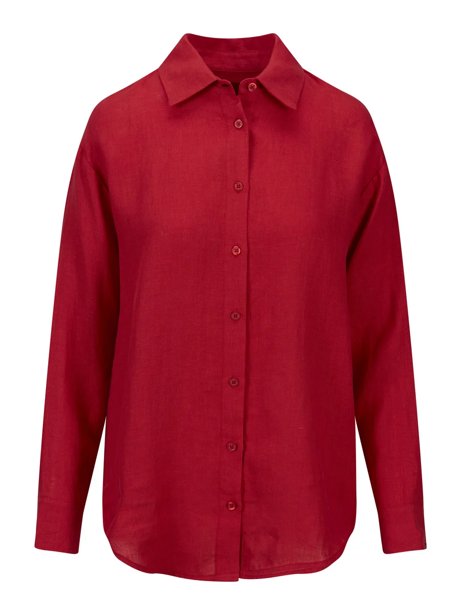 Livia linen shirt -red
