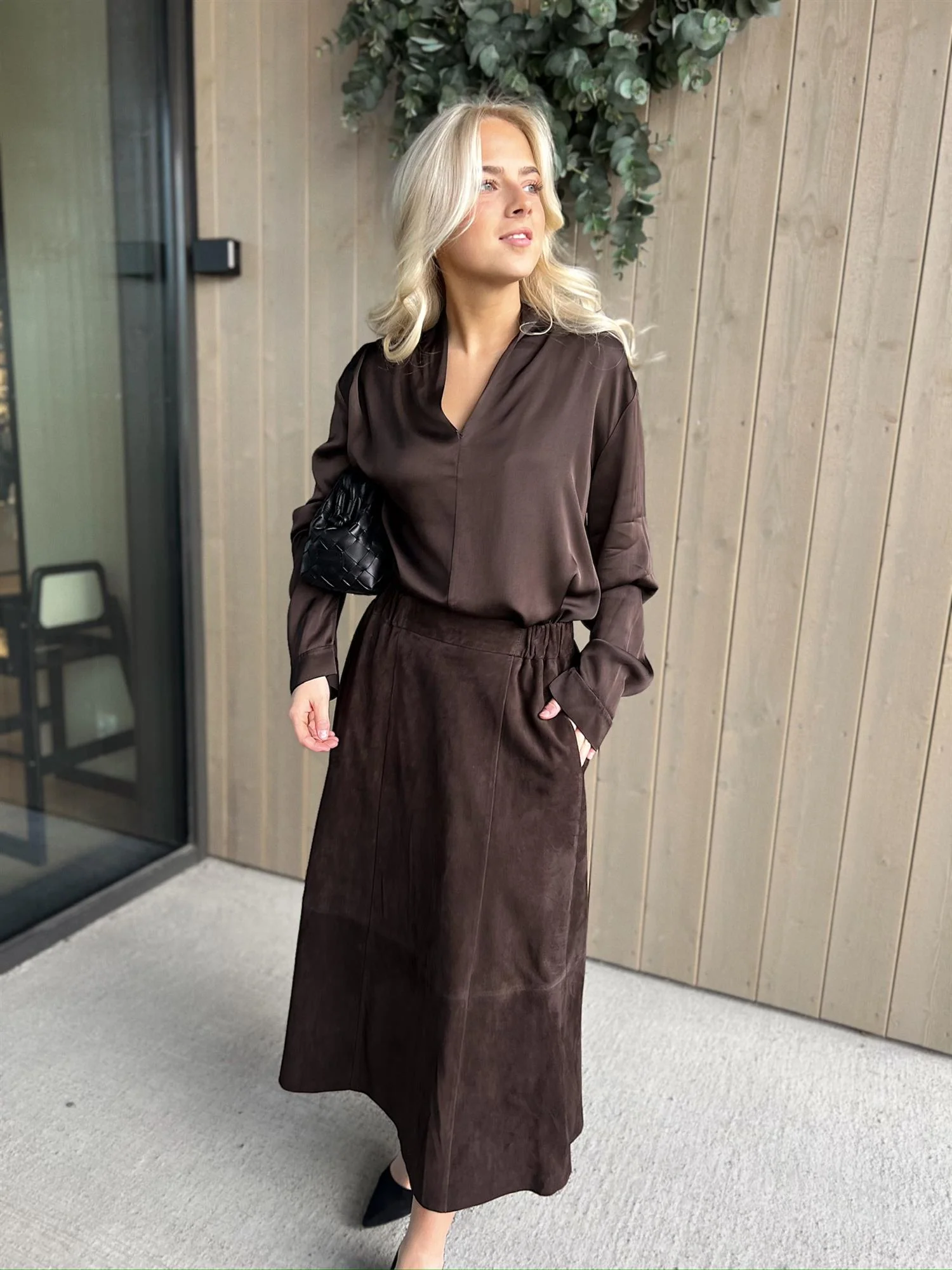 Blouse solid - mokka