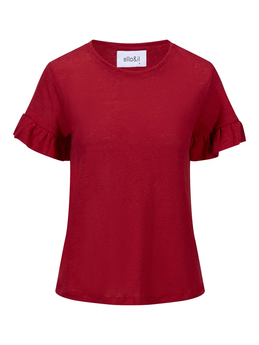 Lara linen tee-red