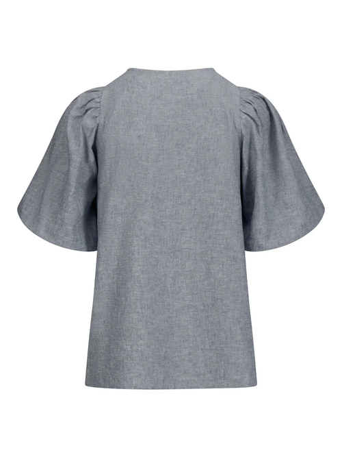 Anna linen top-denim blue