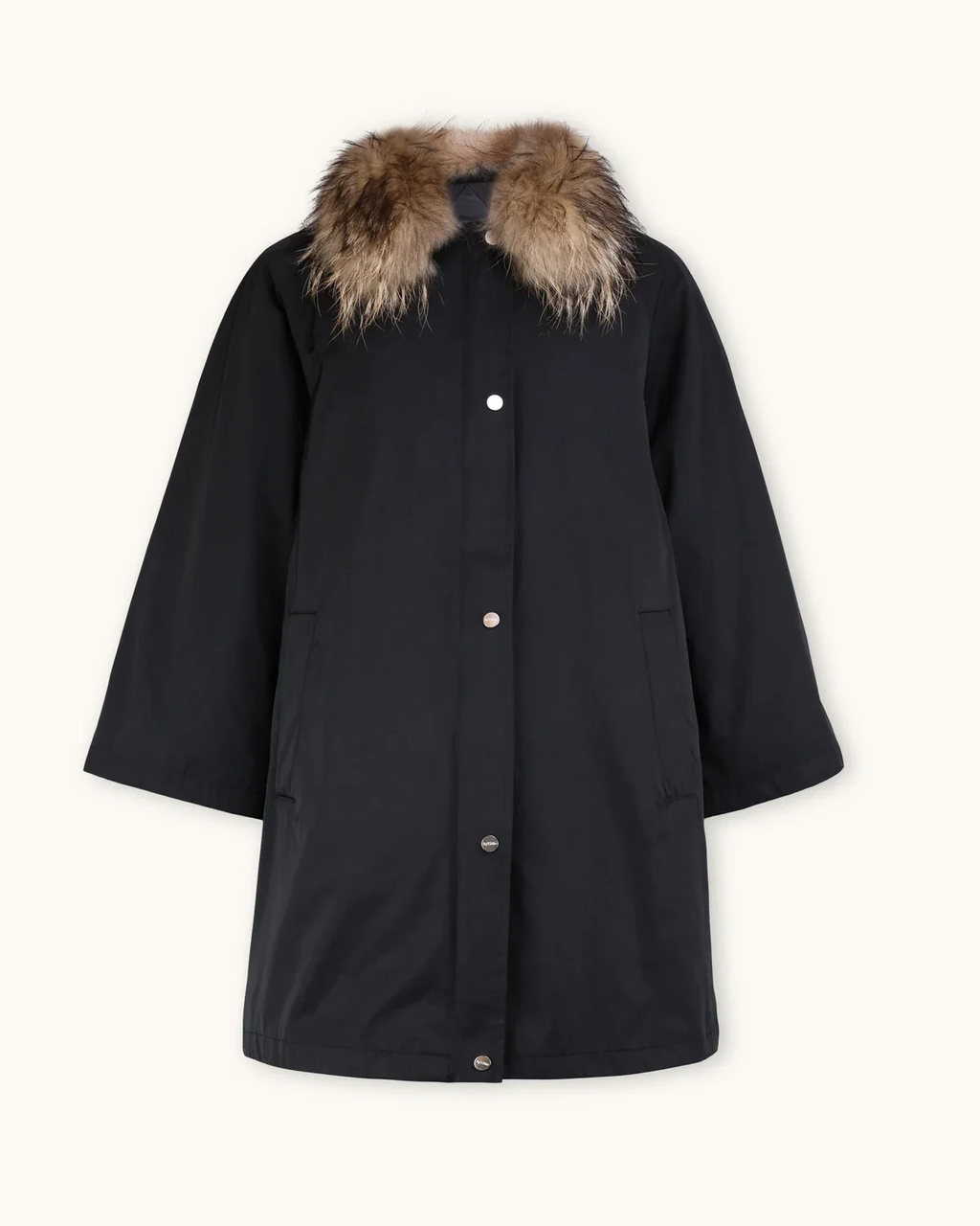 Padded A-line Parka-black
