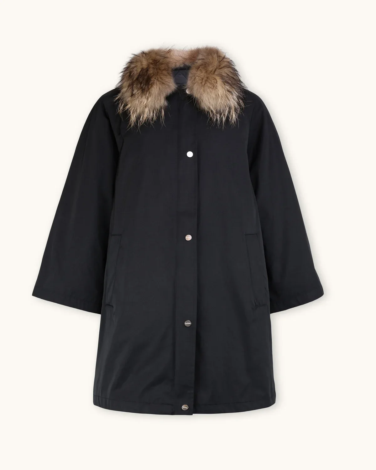 Padded A-line Parka-black