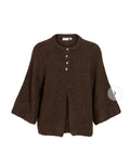Vibows 3/4 knit cadigan - coffee bean