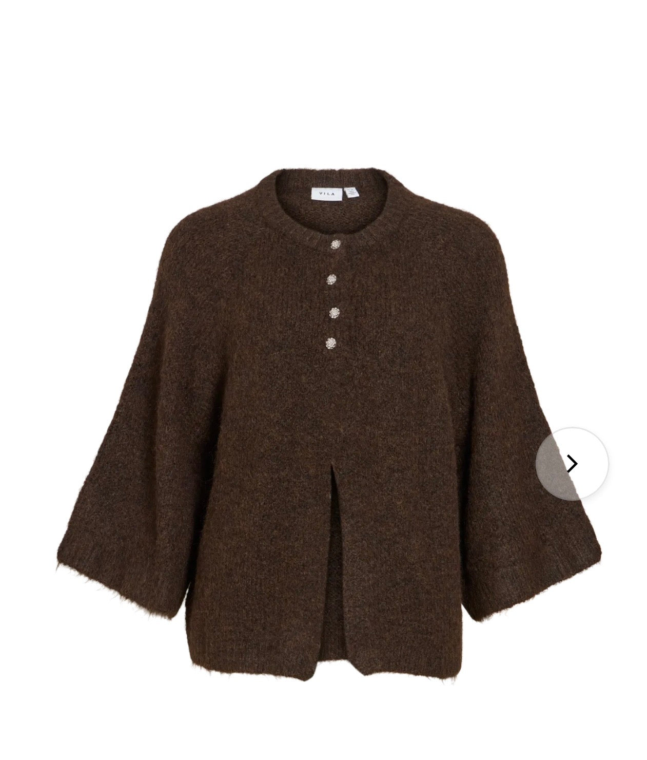 Vibows 3/4 knit cadigan - coffee bean