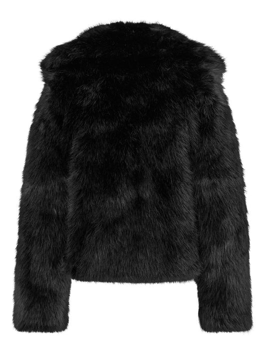 Sofia fake fur jacket-black