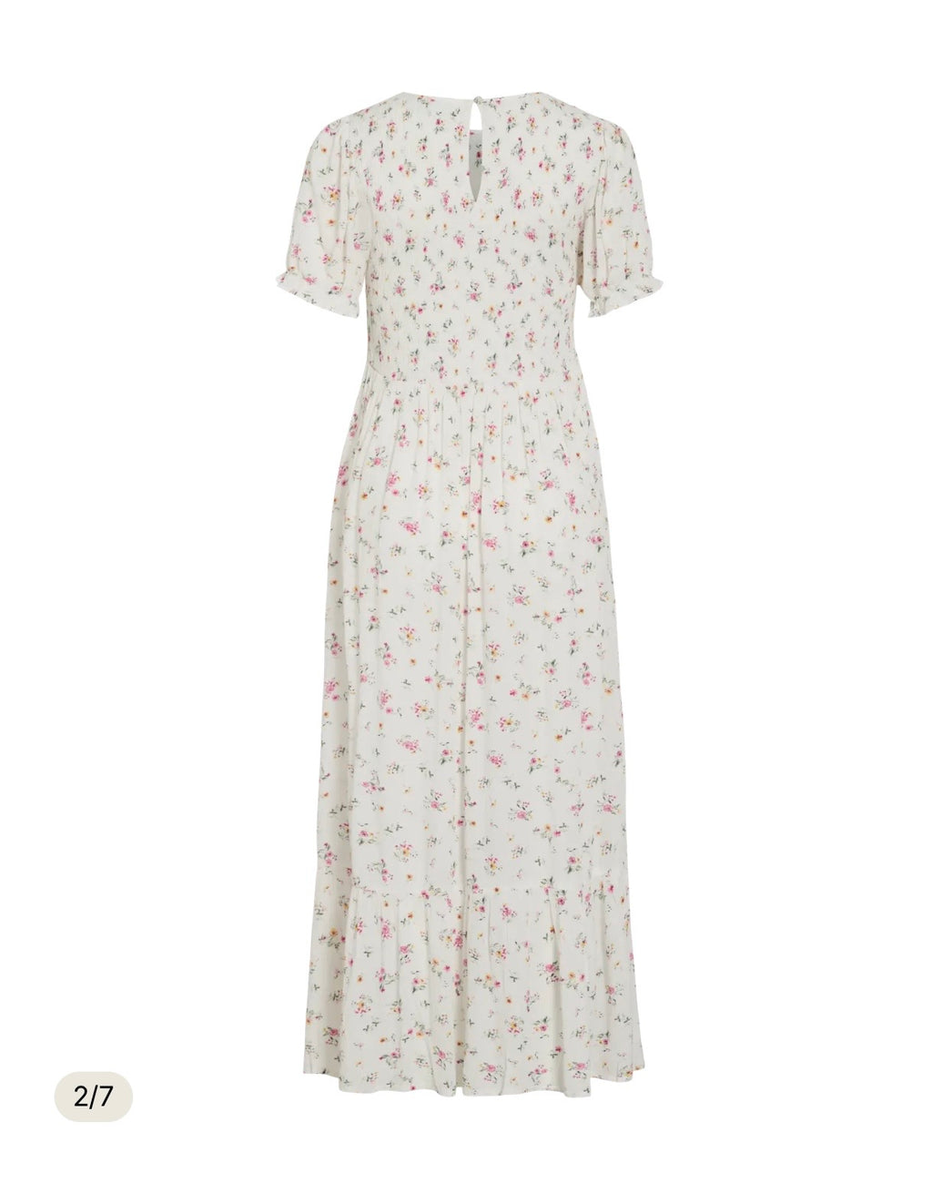 Vigreis neck ankle dress-pink flowers