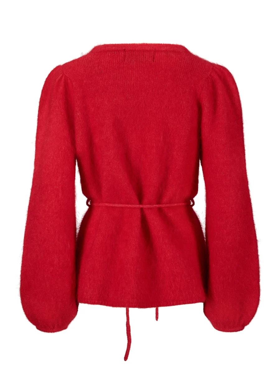 Fredrikke Chunky cardigan-bright red